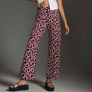 NWT Anthropologie Maeve 28 The Colette Cropped Wide-Leg Ponte Pants Women's New